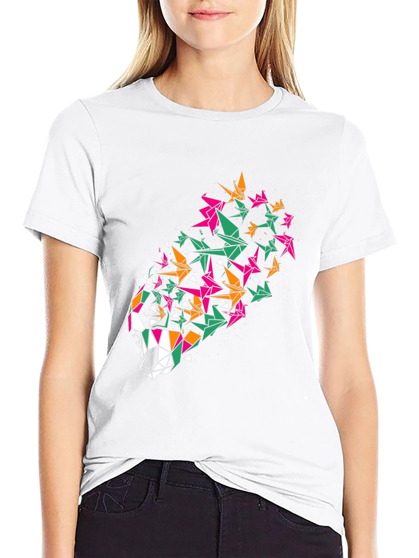 Geometric Wolf Graphic Tee - Mens Black T-Shirt