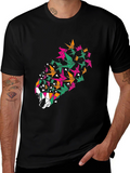 Geometric Wolf Graphic Tee - Mens Black T-Shirt