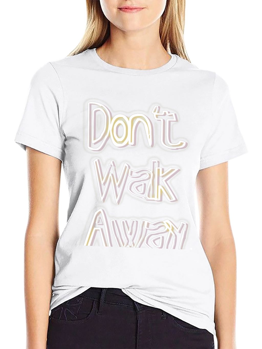Dont Walk Away Graphic Tee - Casual Black T-Shirt