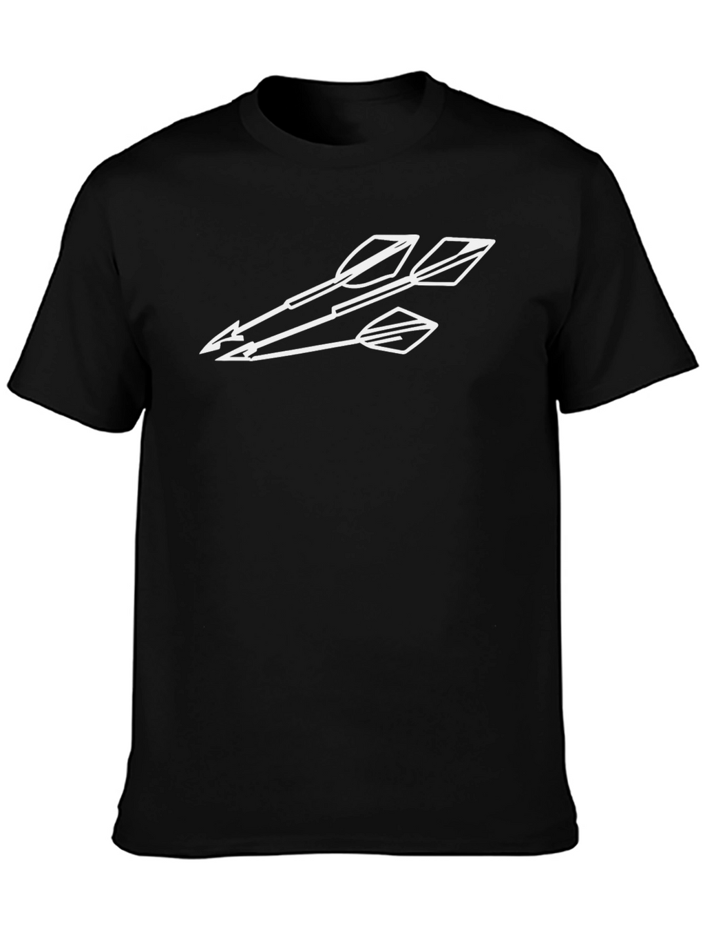 Mens Black T-Shirt with White Arrow Design