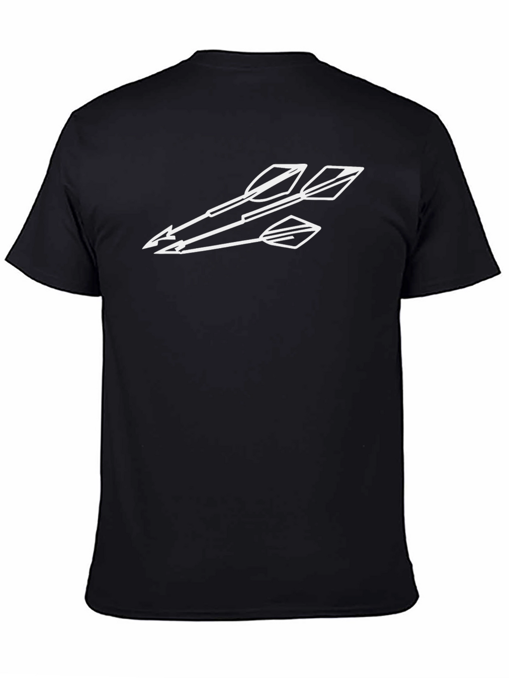 Mens Black T-Shirt with White Arrow Design
