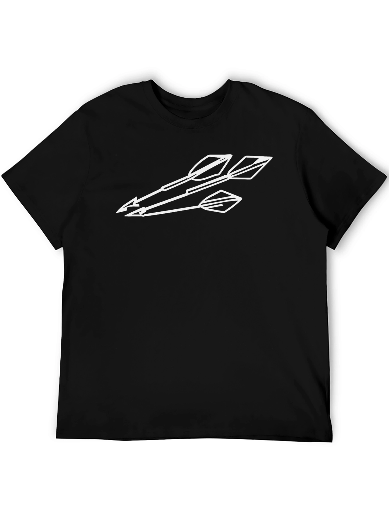 Mens Black T-Shirt with White Arrow Design