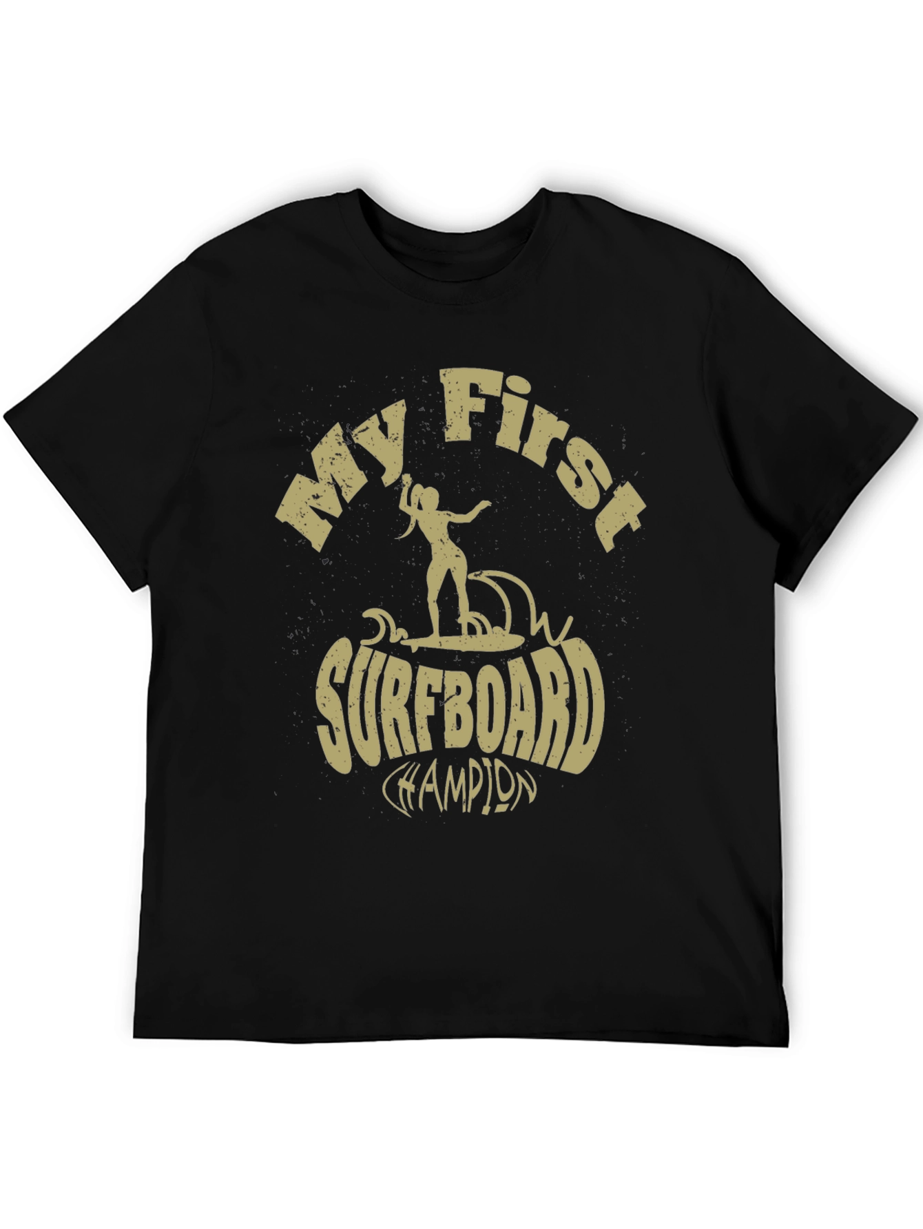 My First Surfboard Champion Black T-Shirt