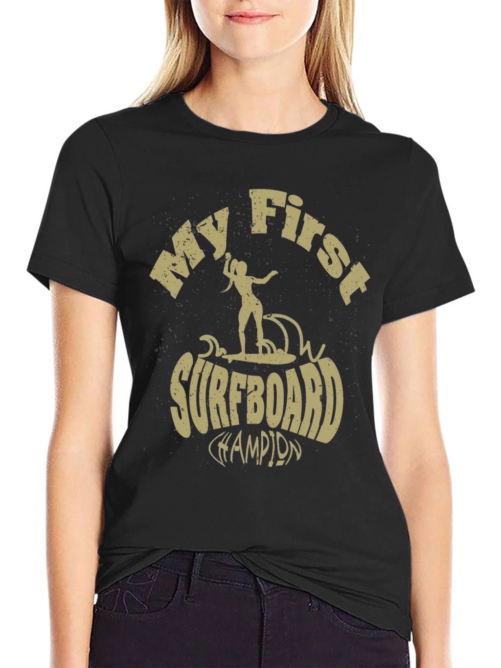 My First Surfboard Champion Black T-Shirt