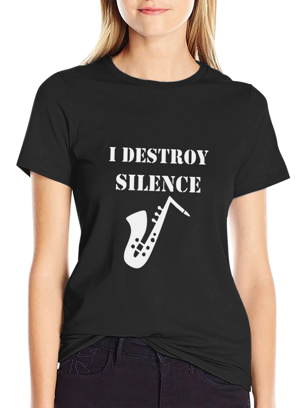I Destroy Silence Saxophone T-Shirt - Musician Gift