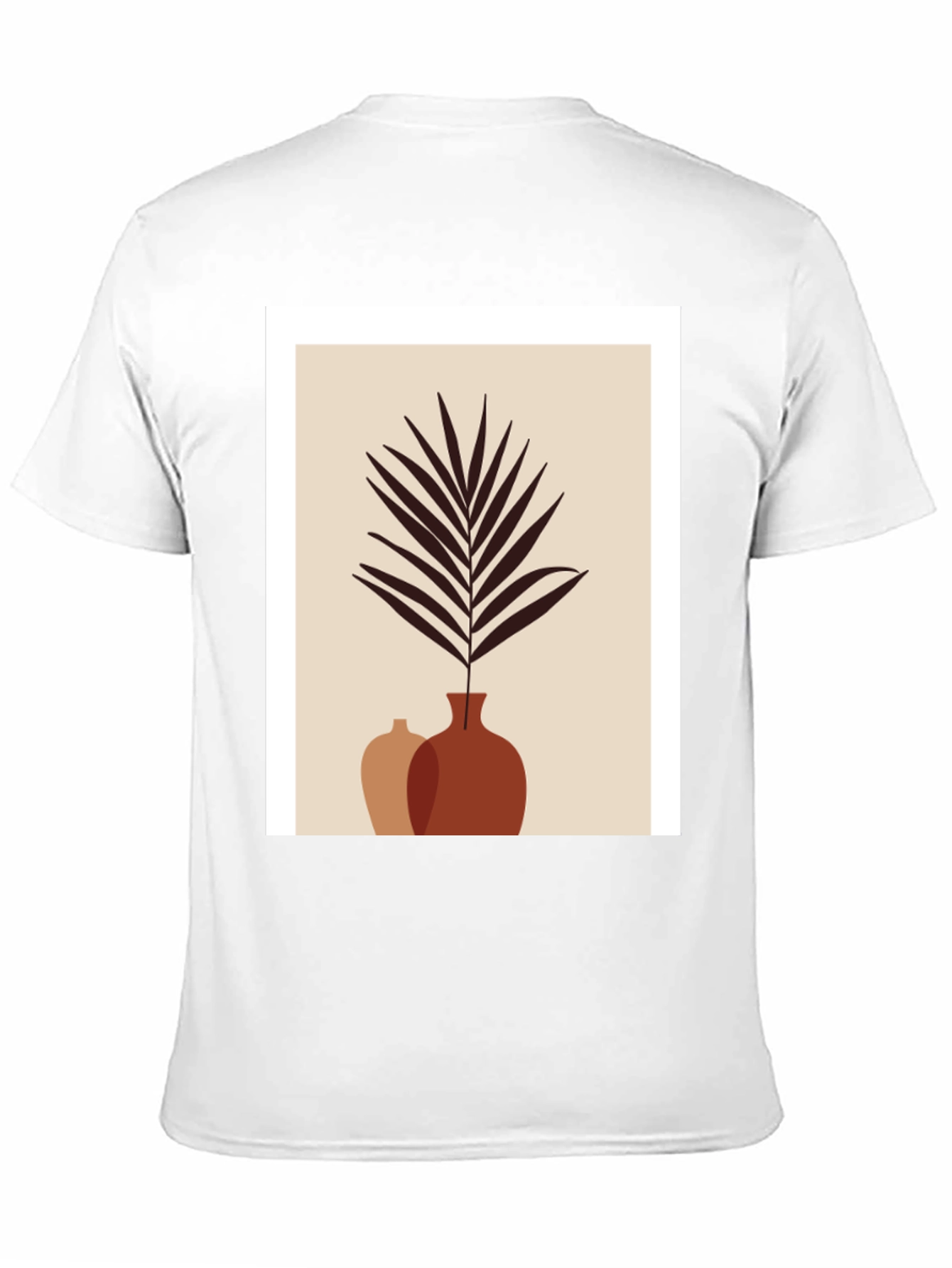 Minimalist Plant Print Black T-Shirt