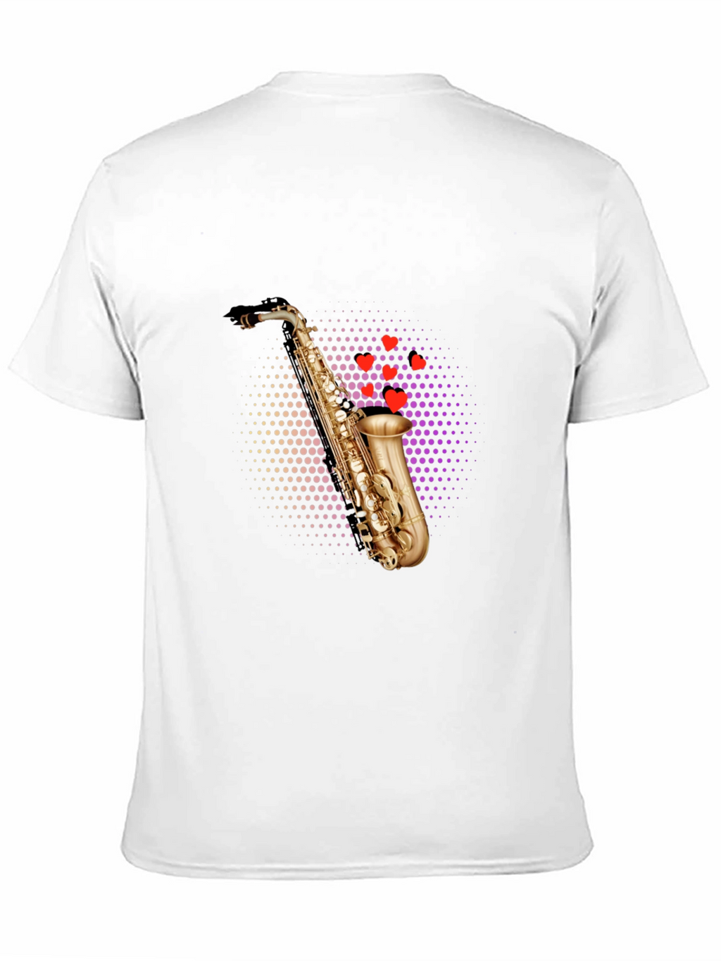 Saxophone Heartbeat Black T-Shirt - Music Lovers Tee
