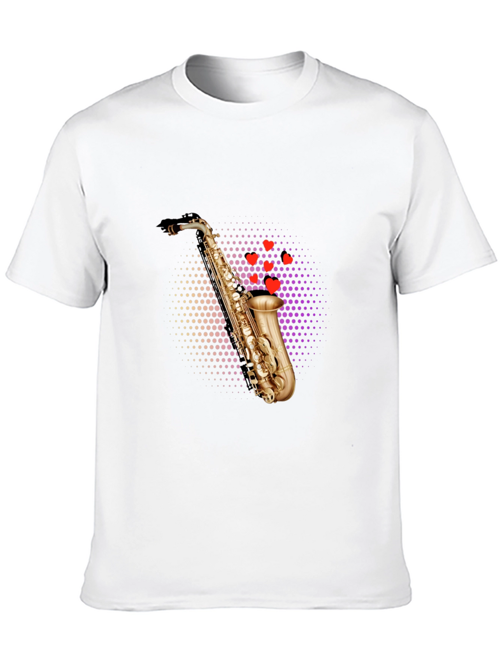 Saxophone Heartbeat Black T-Shirt - Music Lovers Tee