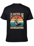 Id Rather Be Snowboarding Black T-Shirt
