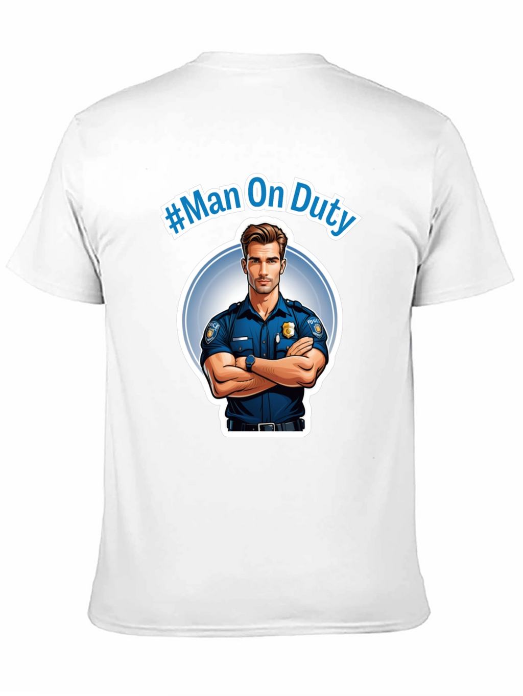 Man On Duty Graphic Black T-Shirt