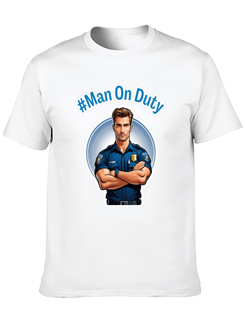 Man On Duty Graphic Black T-Shirt