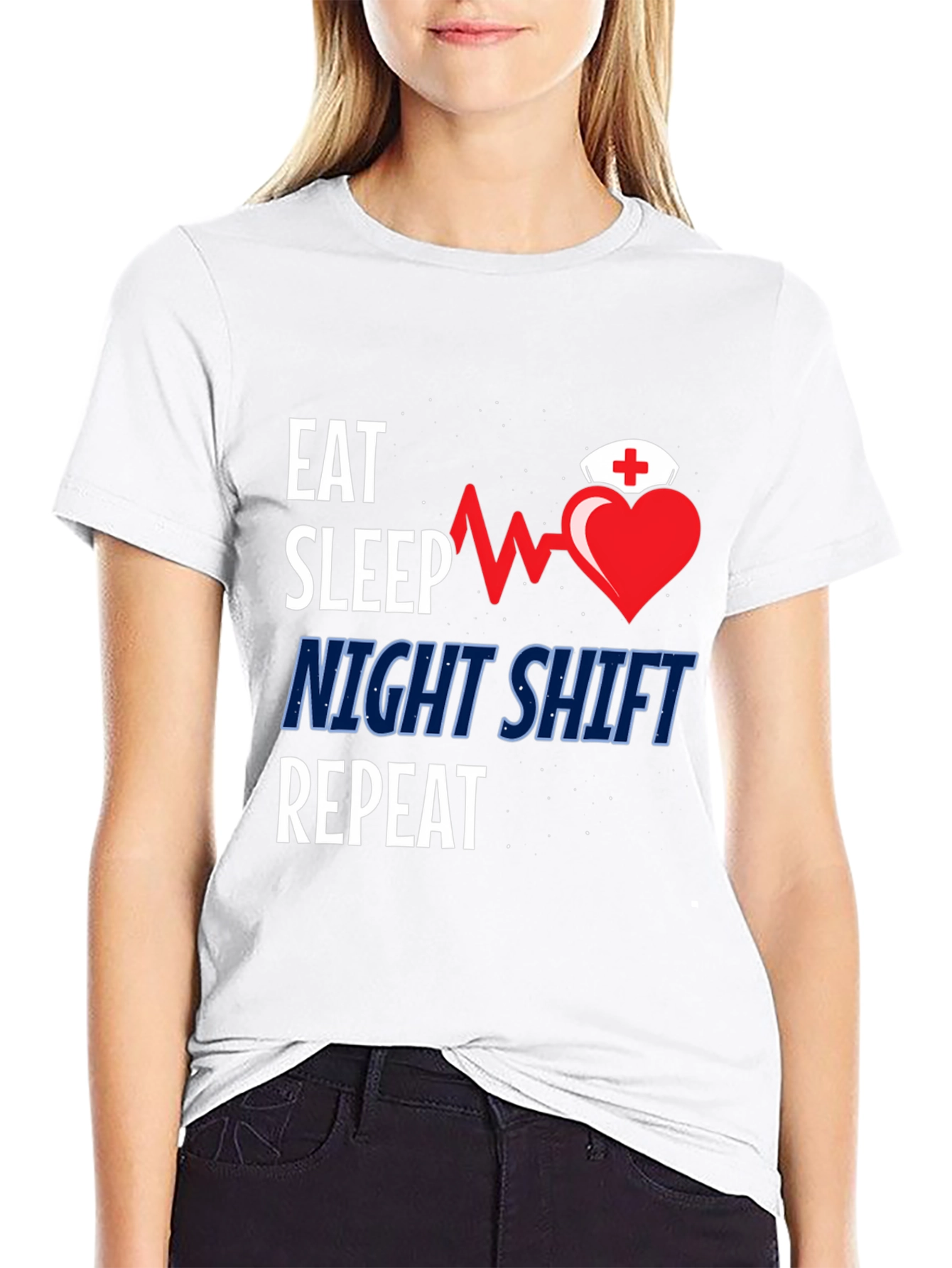Eat Sleep Night Shift Repeat Graphic Tee