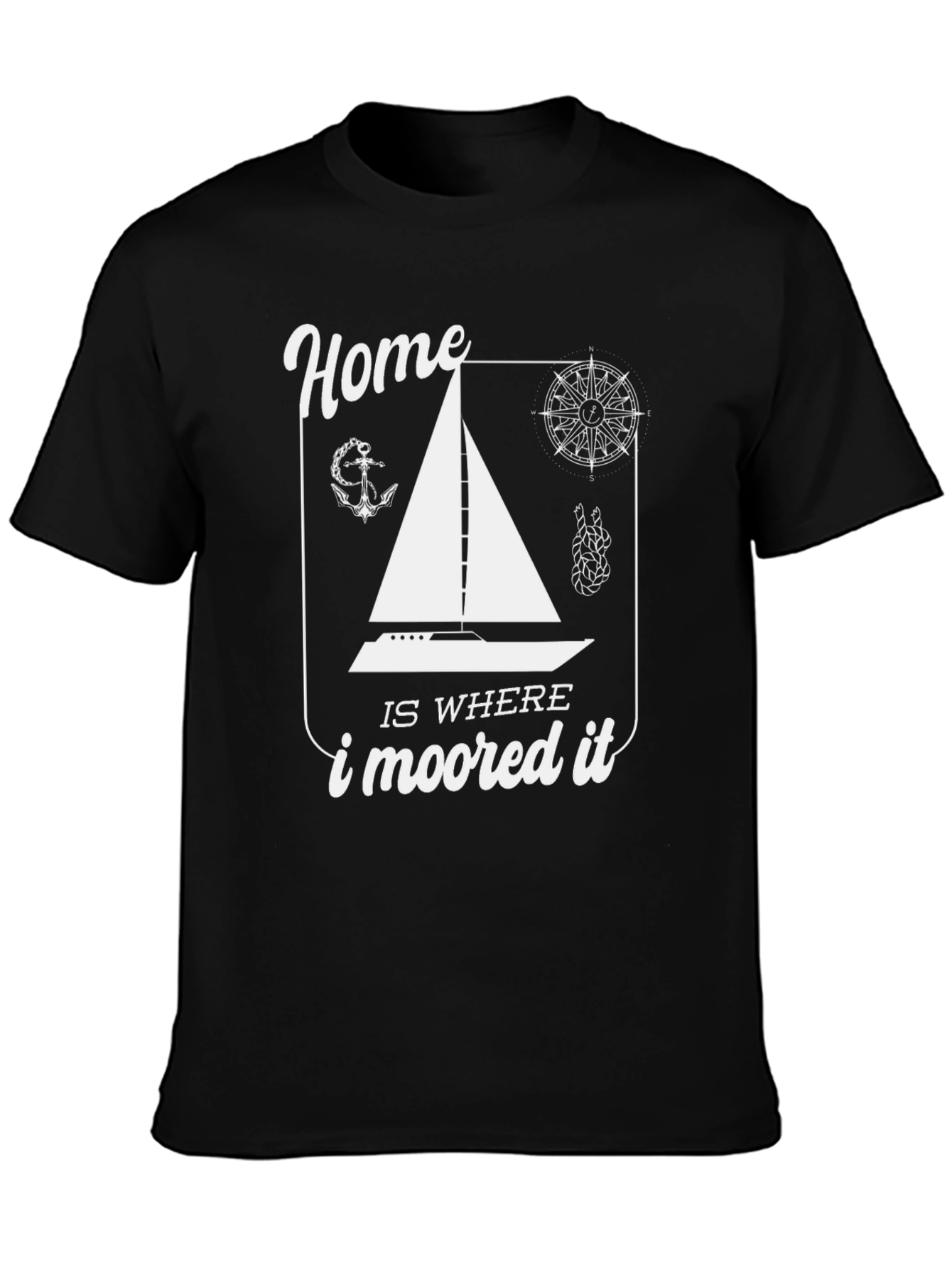 Nautical Home is Where I Moored It Graphic Tee