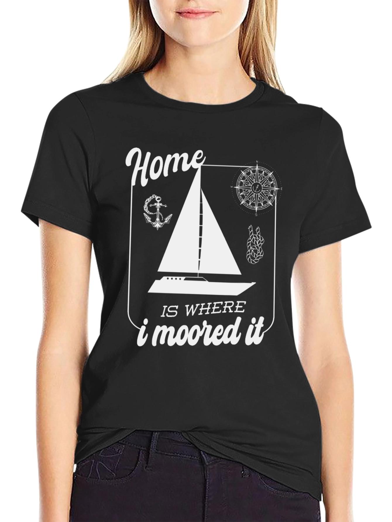 Nautical Home is Where I Moored It Graphic Tee