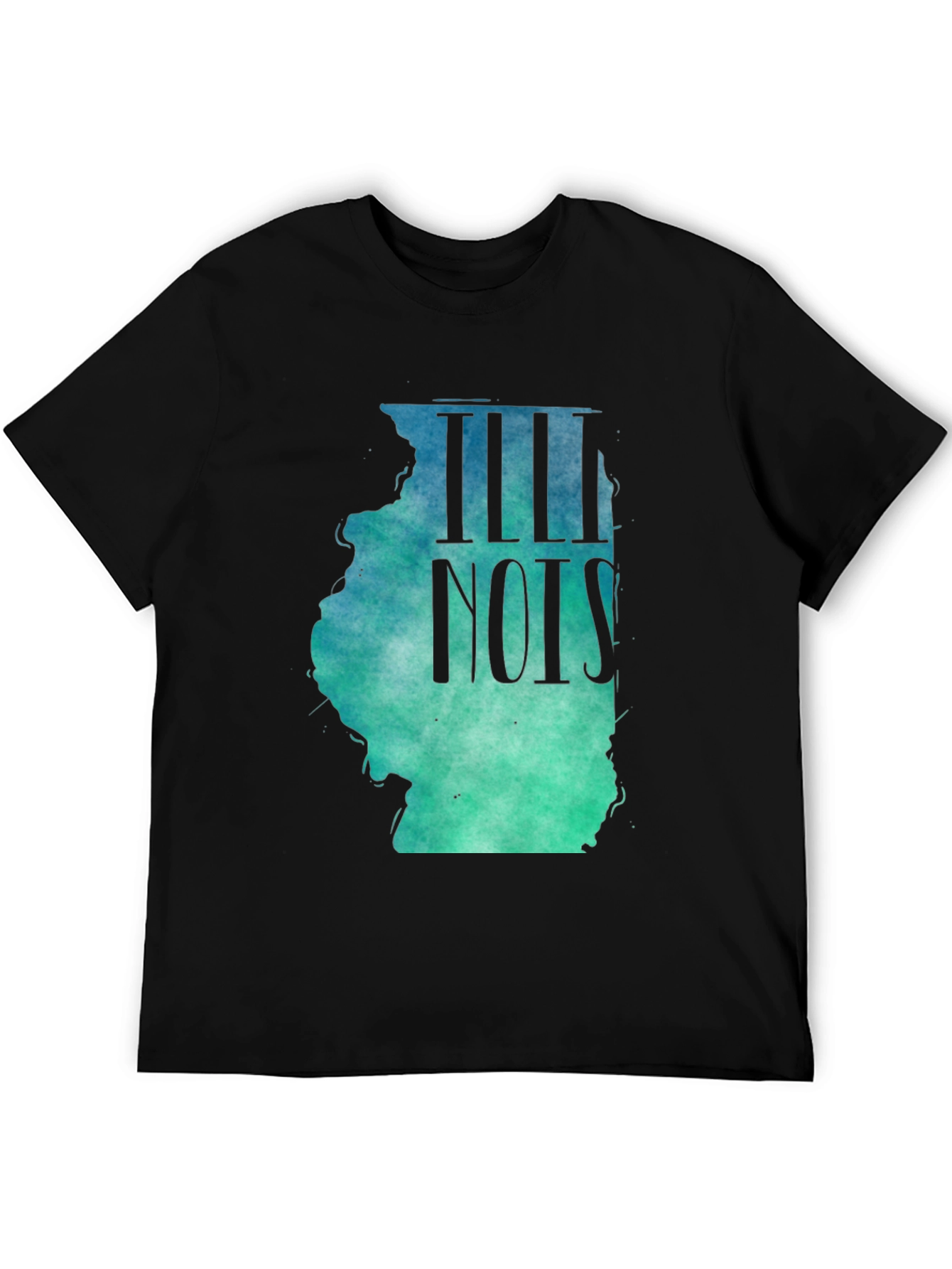 Illinois State Map T-Shirt - Watercolor Design