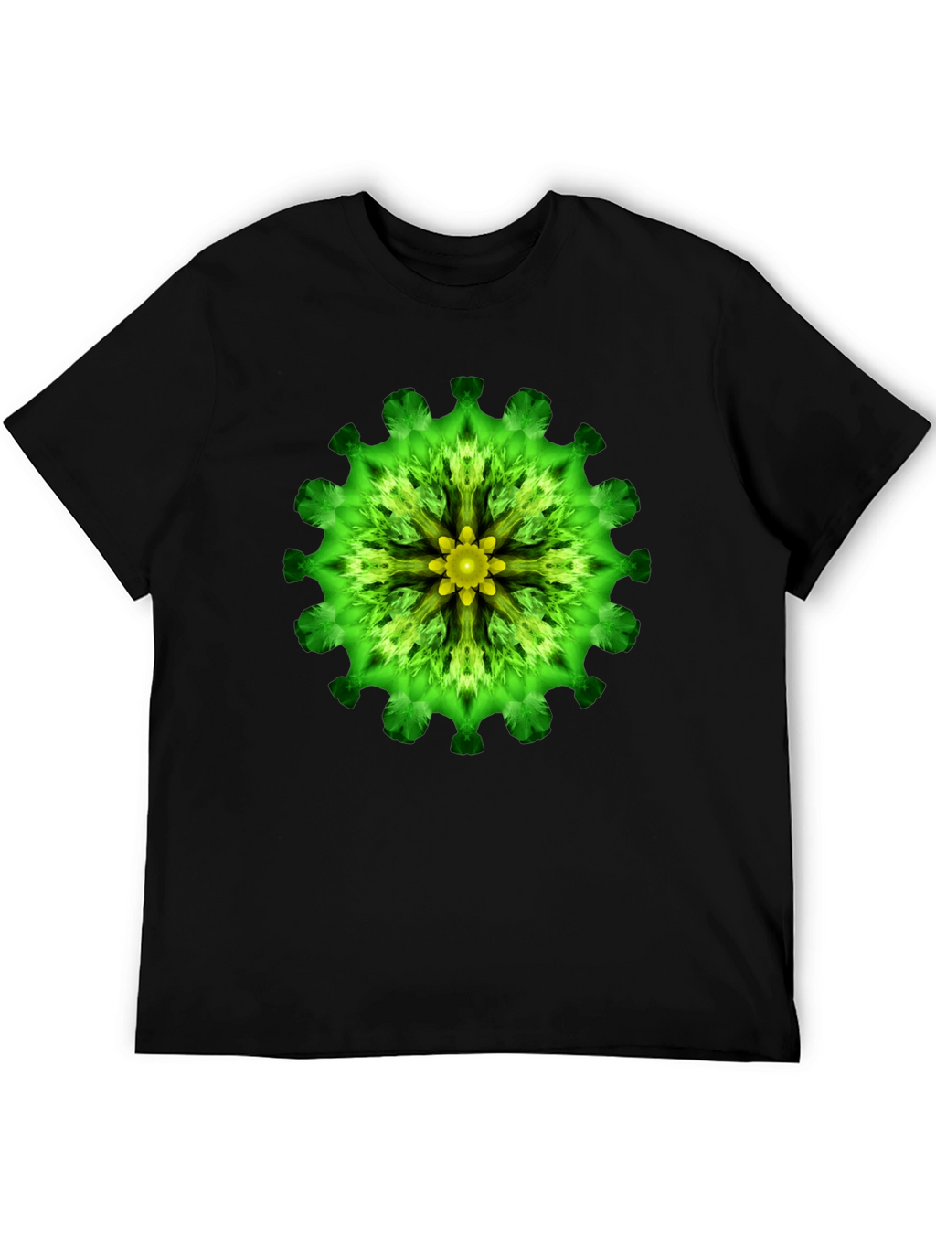 Green Floral Mandala Graphic T-Shirt
