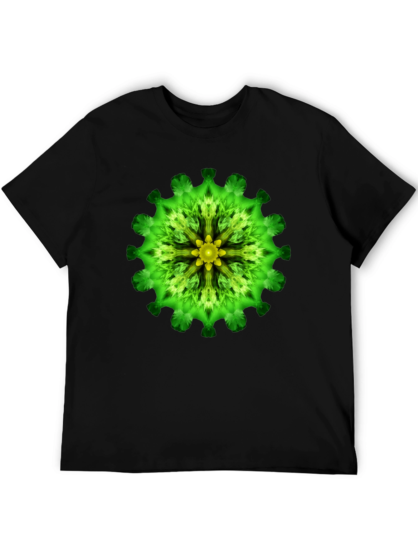 Green Floral Mandala Graphic T-Shirt