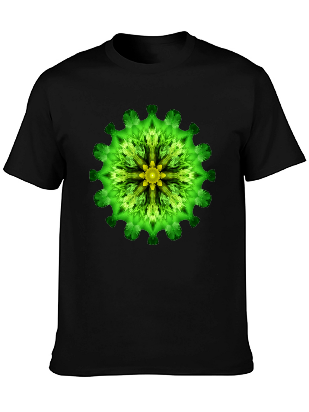 Green Floral Mandala Graphic T-Shirt