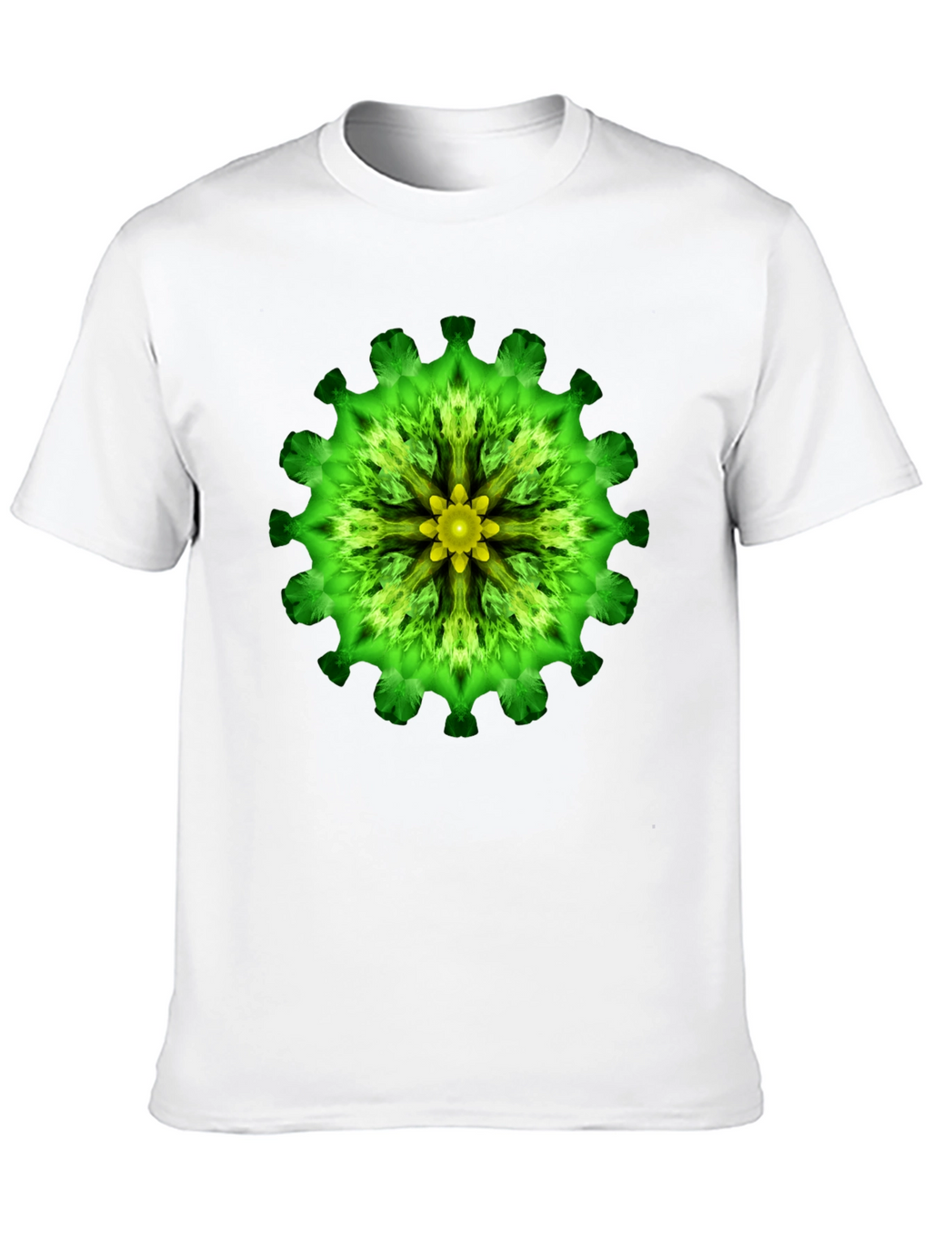 Green Floral Mandala Graphic T-Shirt