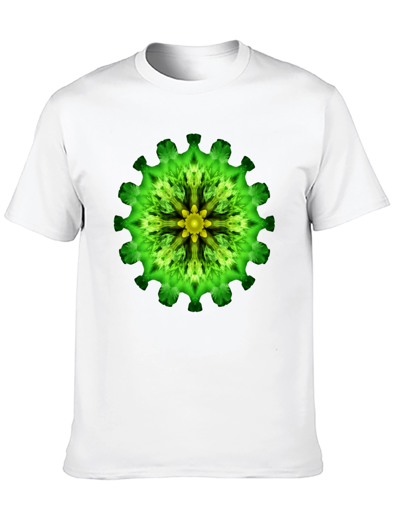Green Floral Mandala Graphic T-Shirt