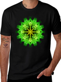 Green Floral Mandala Graphic T-Shirt