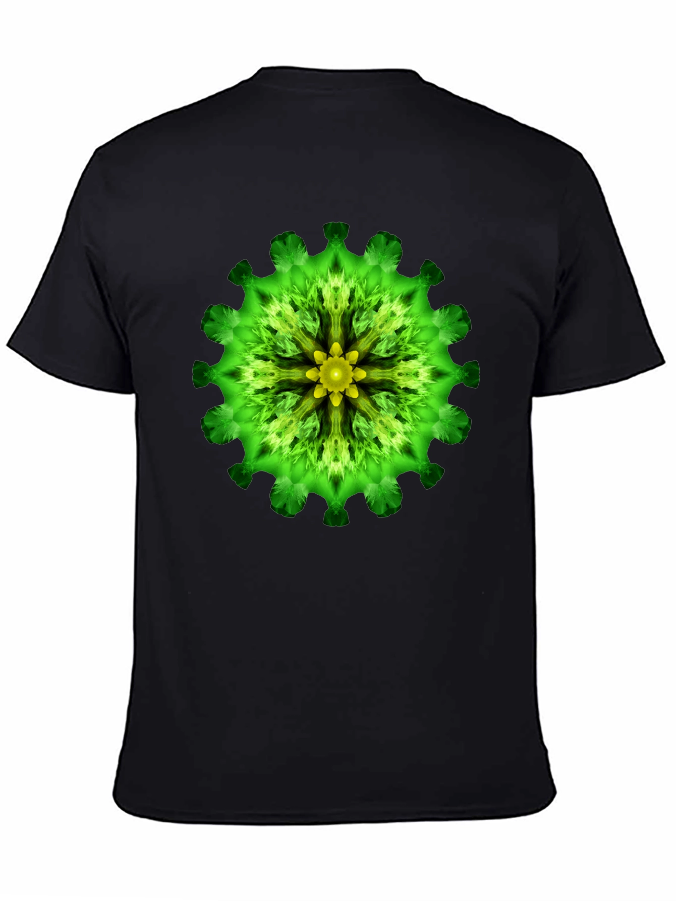 Green Floral Mandala Graphic T-Shirt