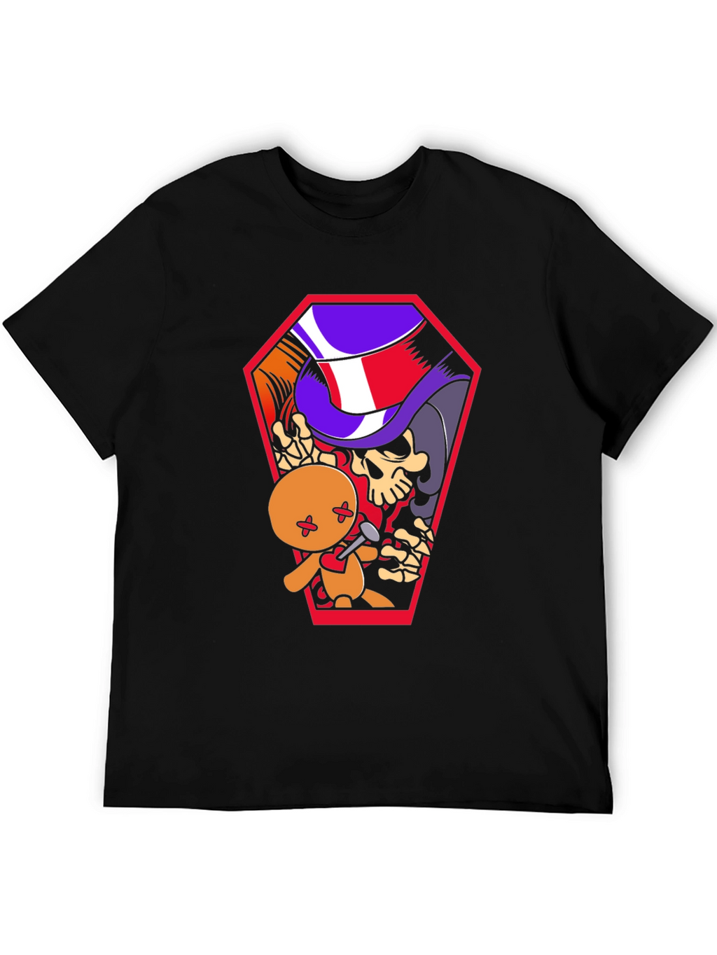 Voodoo Doll Coffin Graphic Tee