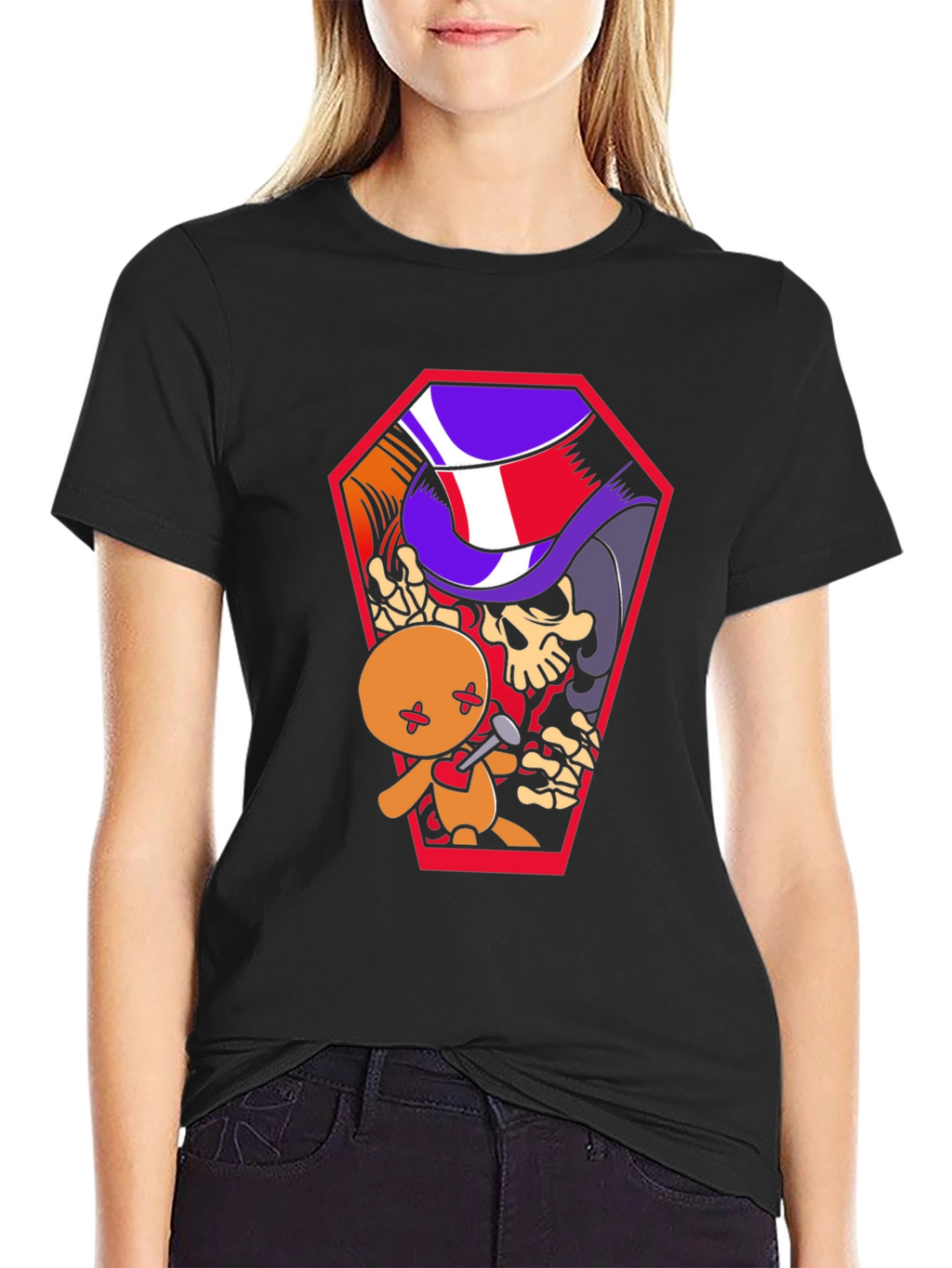 Voodoo Doll Coffin Graphic Tee