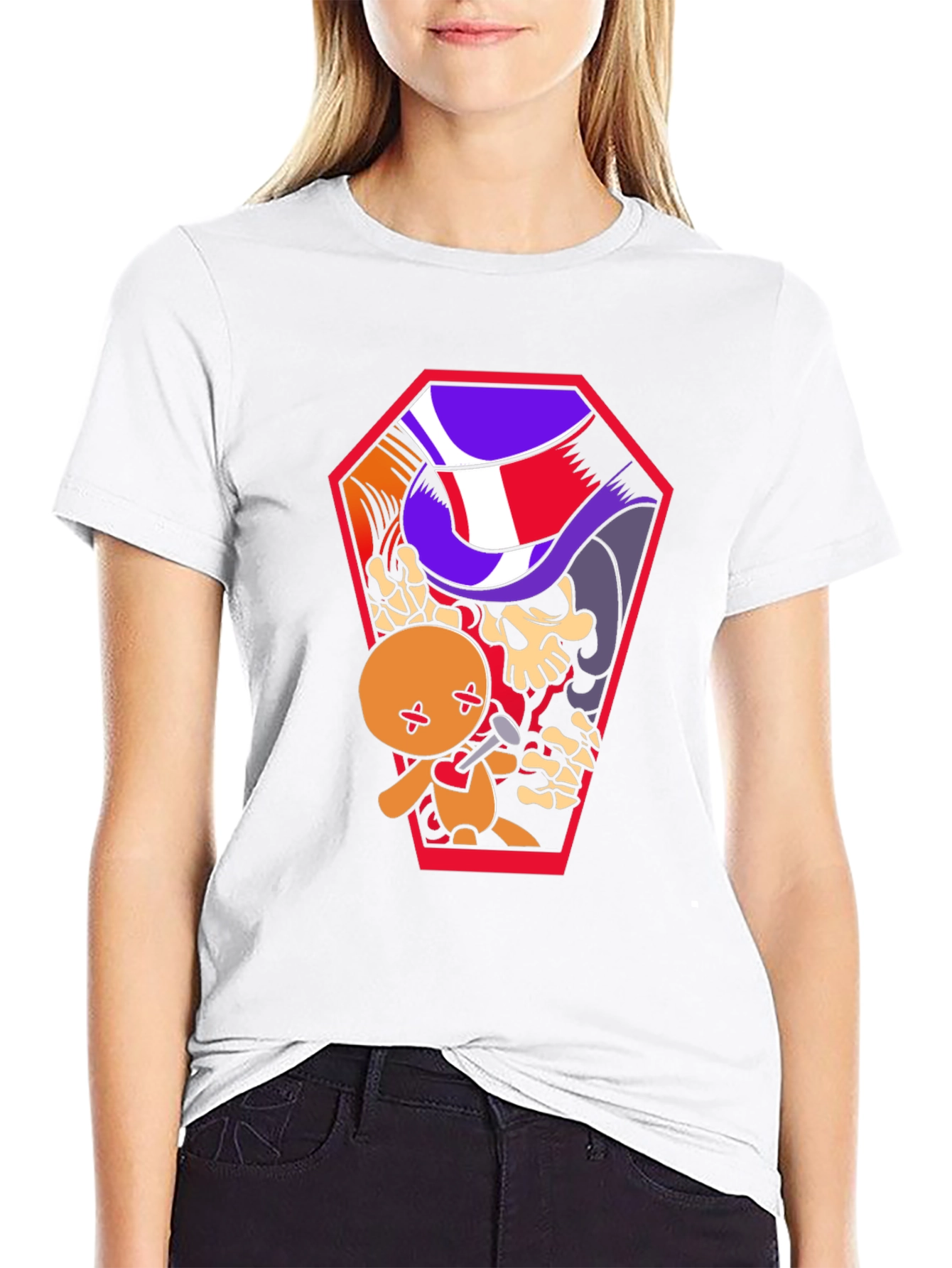 Voodoo Doll Coffin Graphic Tee