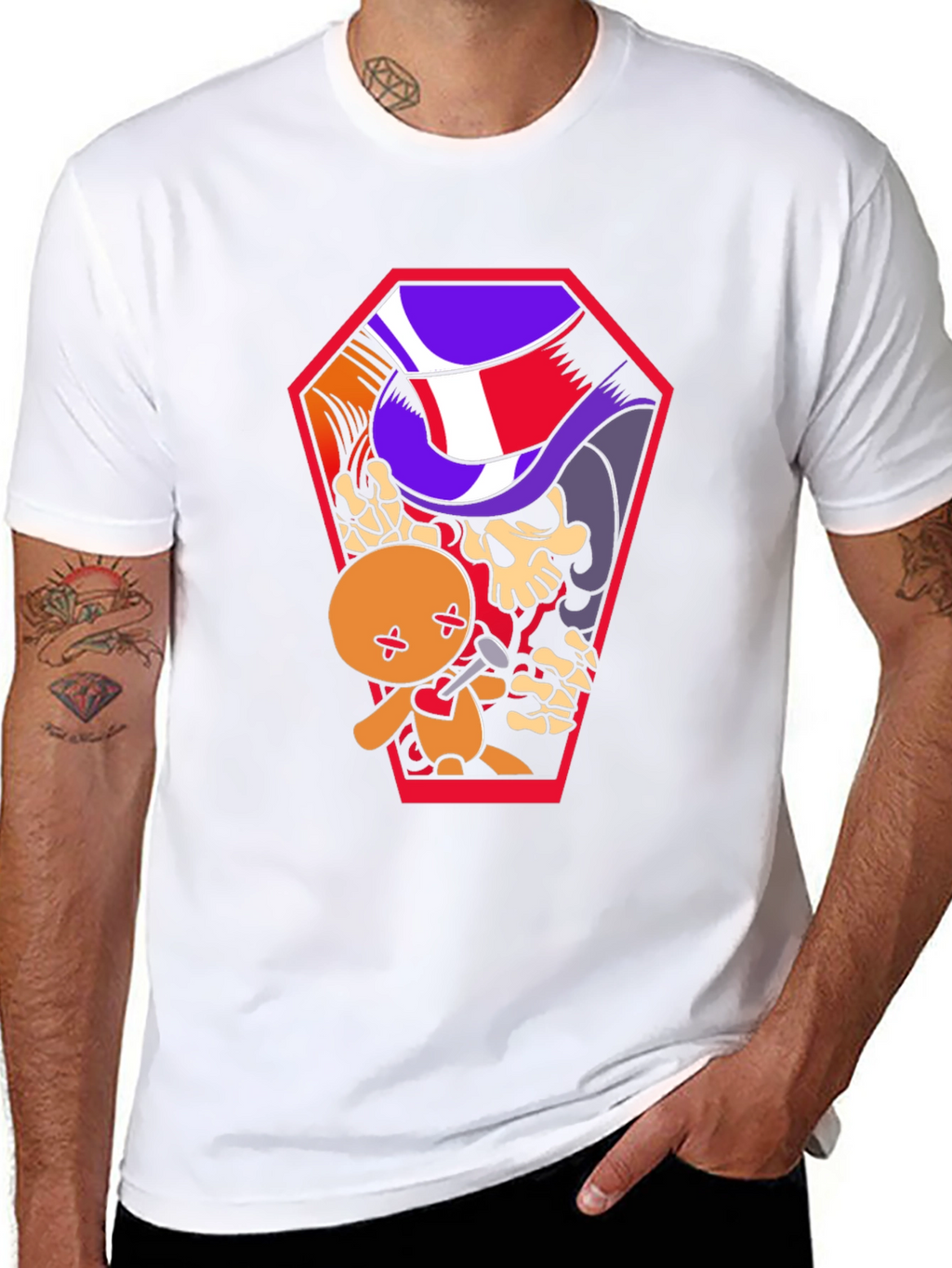 Voodoo Doll Coffin Graphic Tee