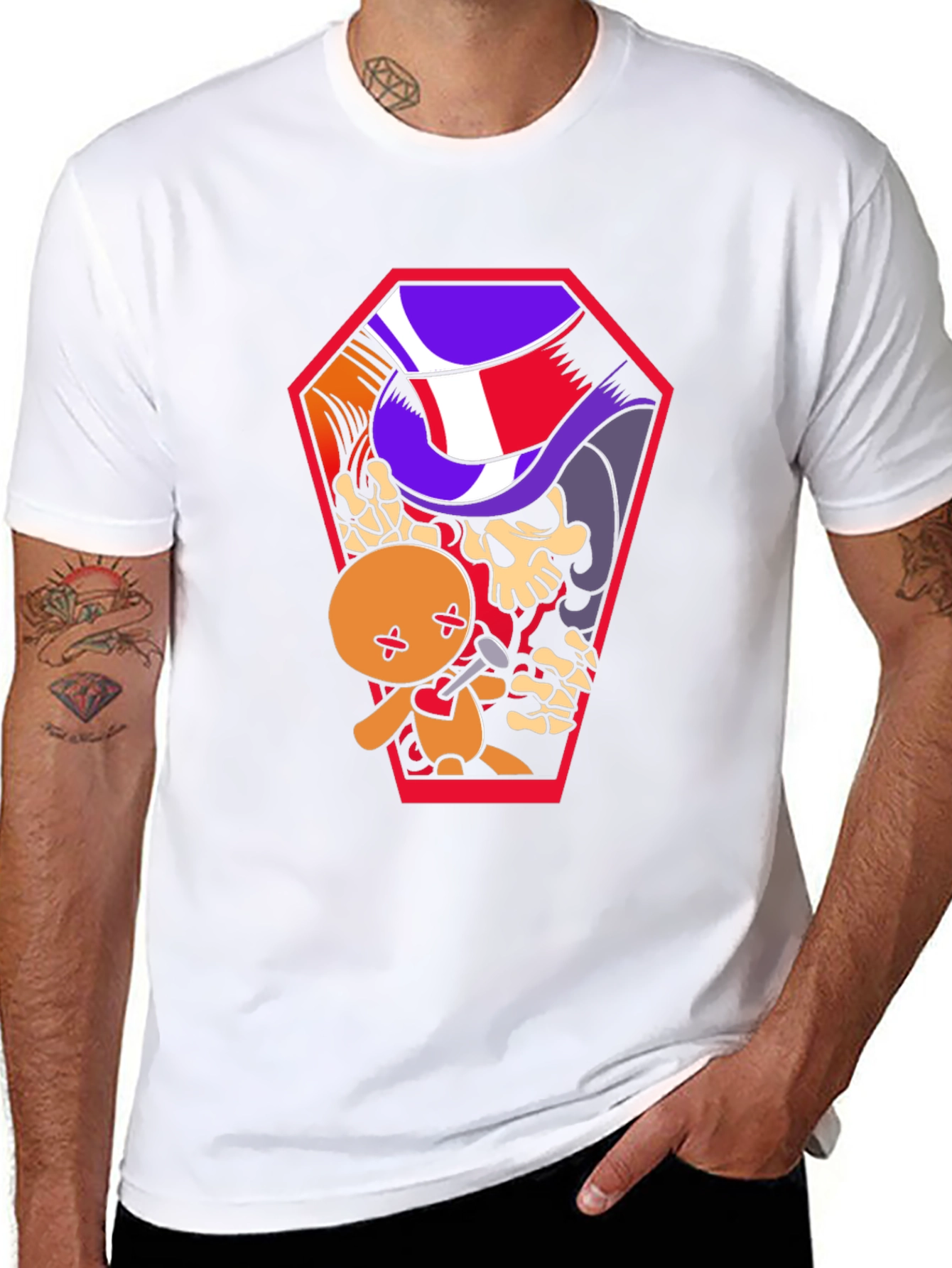 Voodoo Doll Coffin Graphic Tee