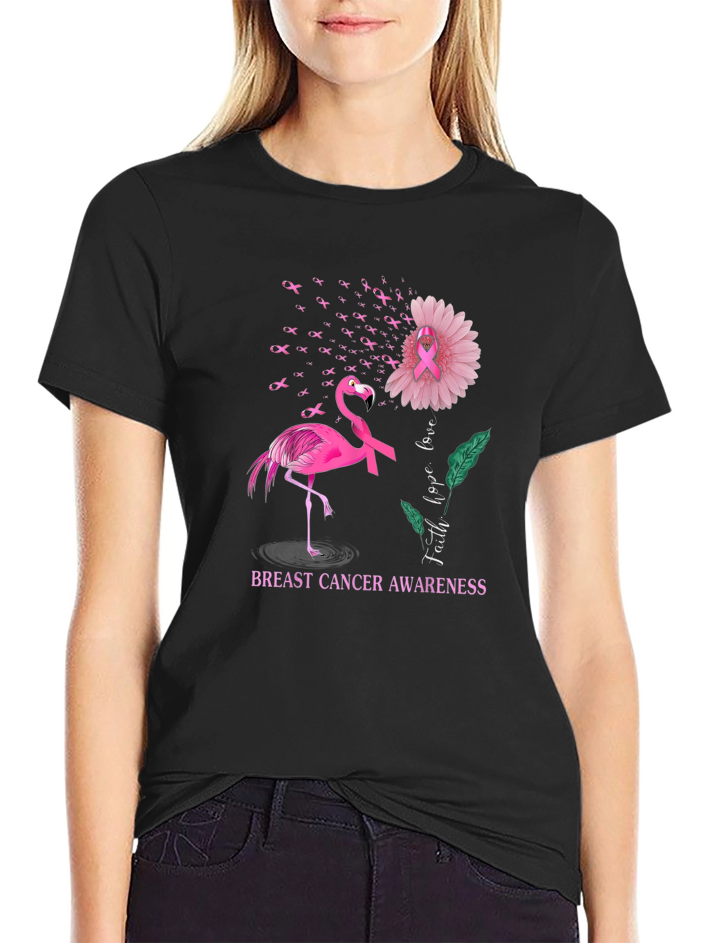 Breast Cancer Awareness Flamingo T-Shirt