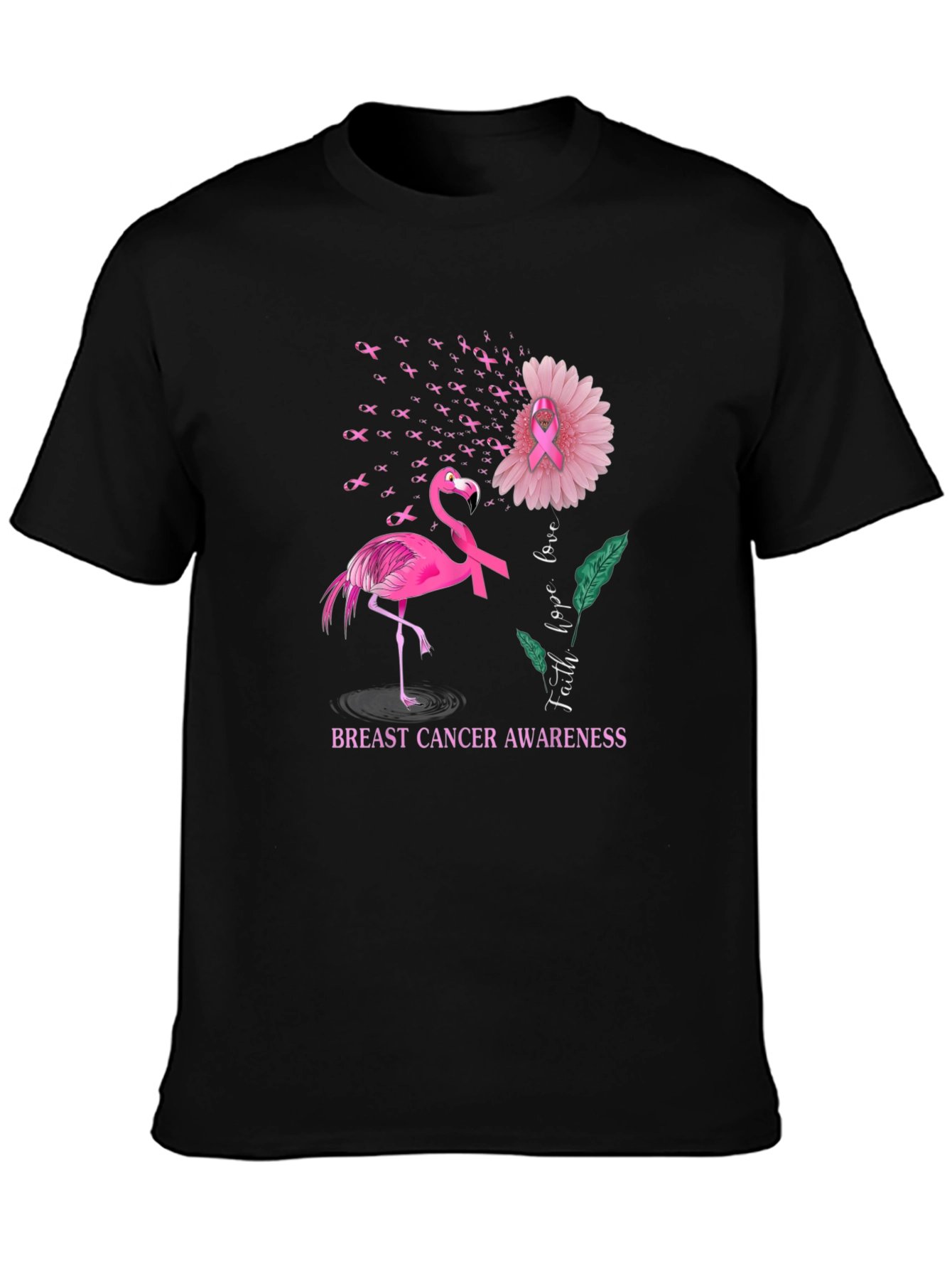 Breast Cancer Awareness Flamingo T-Shirt