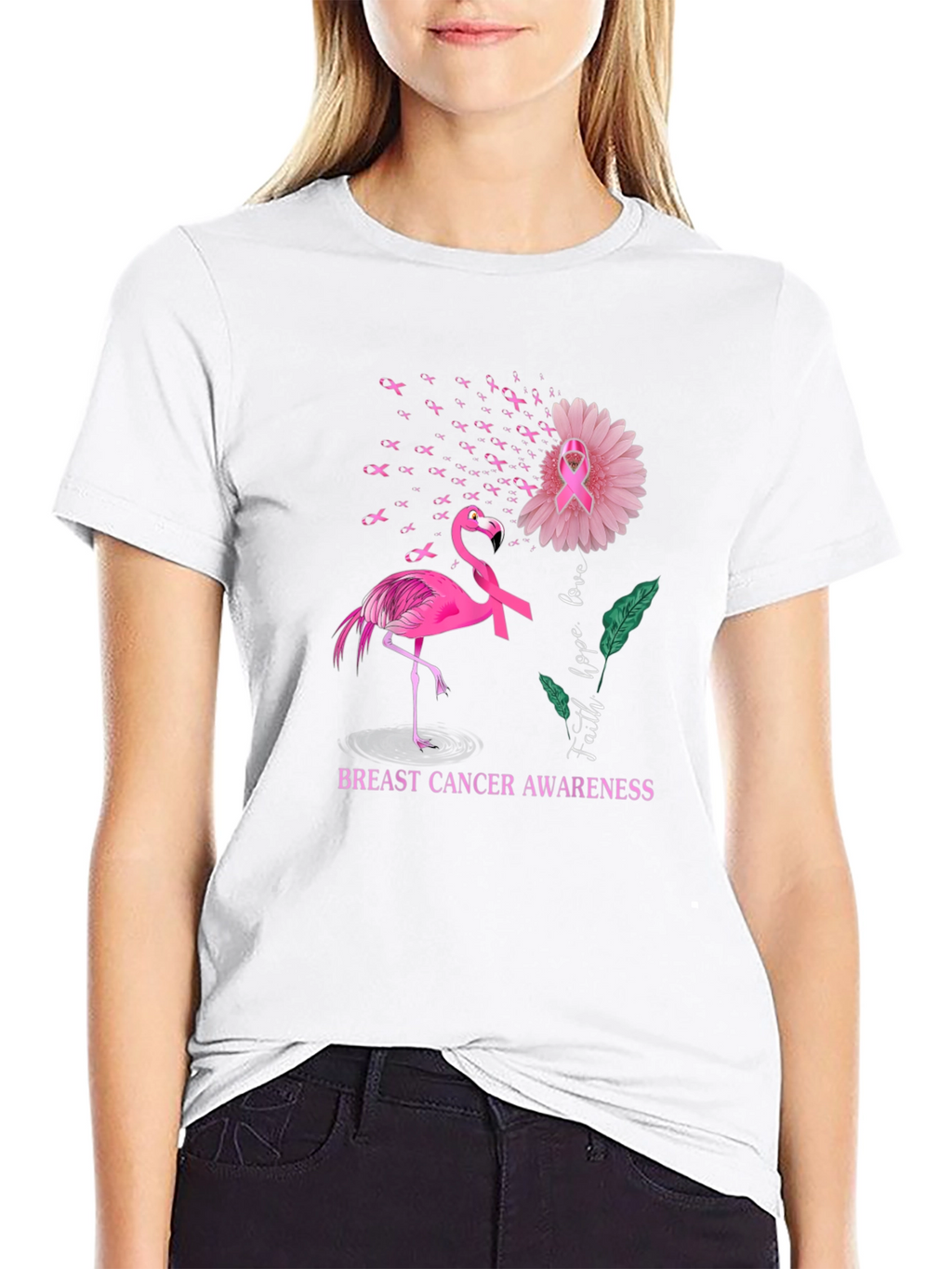 Breast Cancer Awareness Flamingo T-Shirt