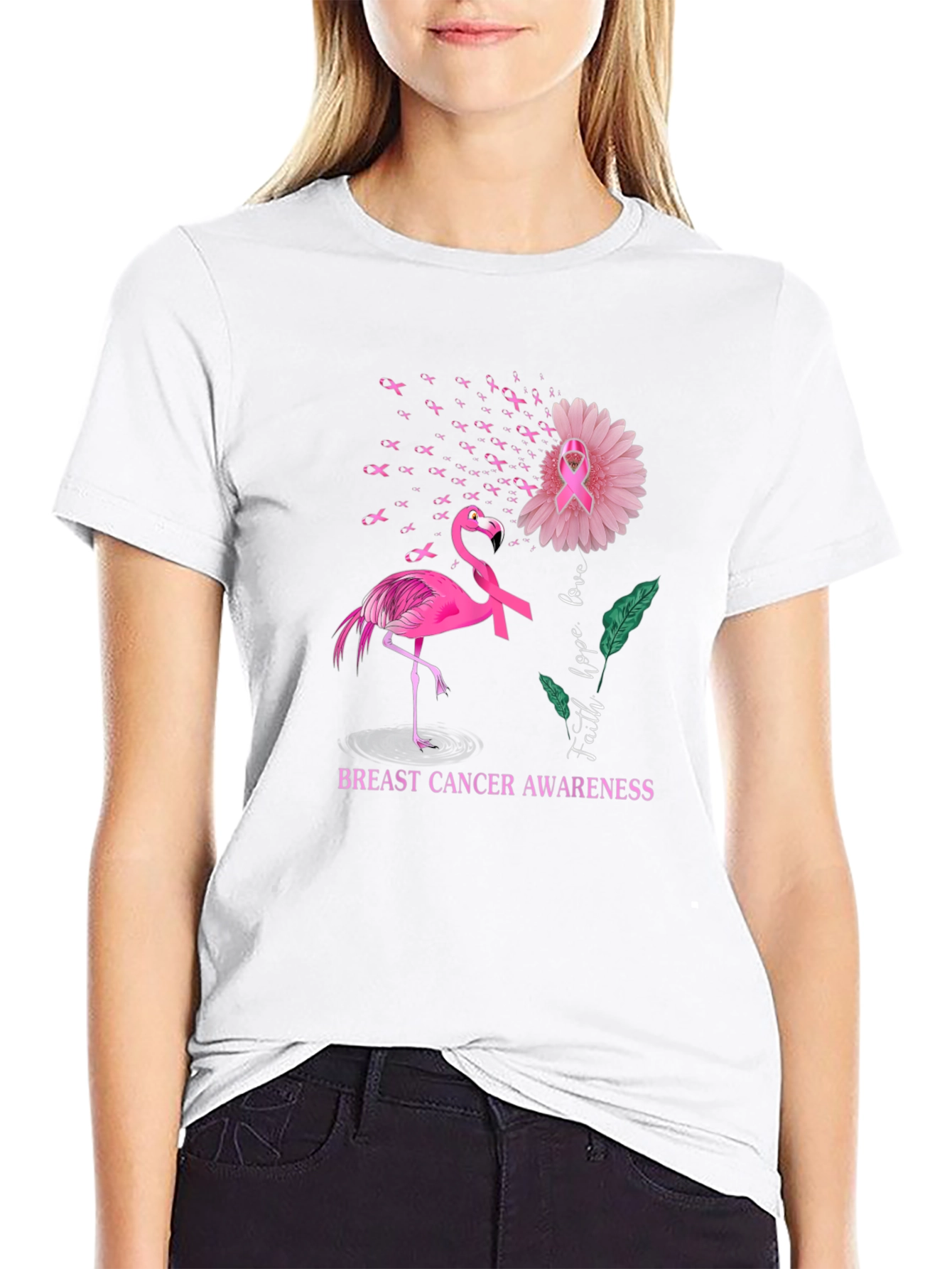 Breast Cancer Awareness Flamingo T-Shirt