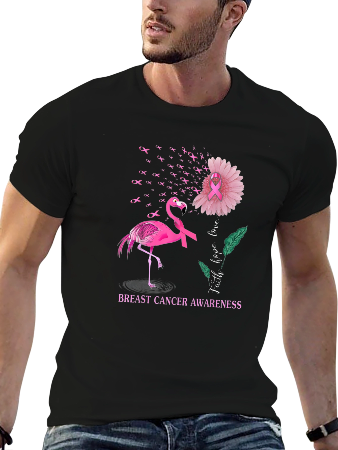 Breast Cancer Awareness Flamingo T-Shirt