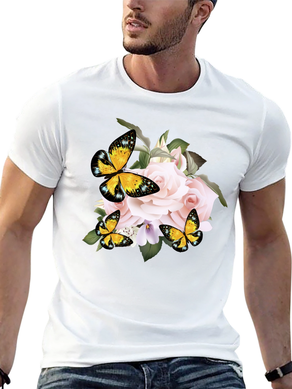 Floral Butterfly Graphic Tee