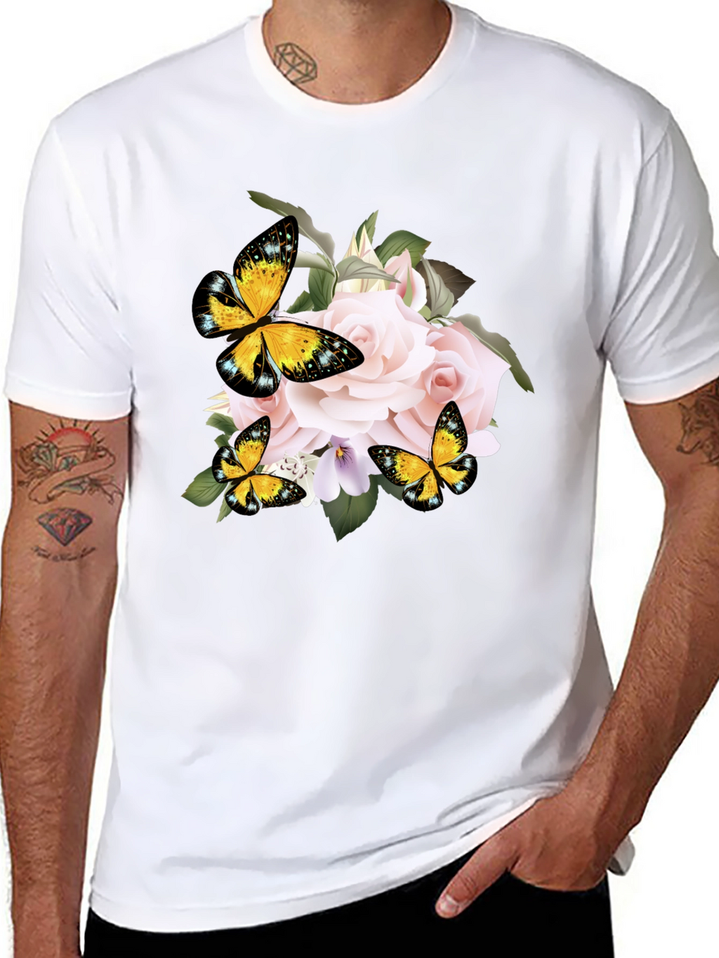Floral Butterfly Graphic Tee