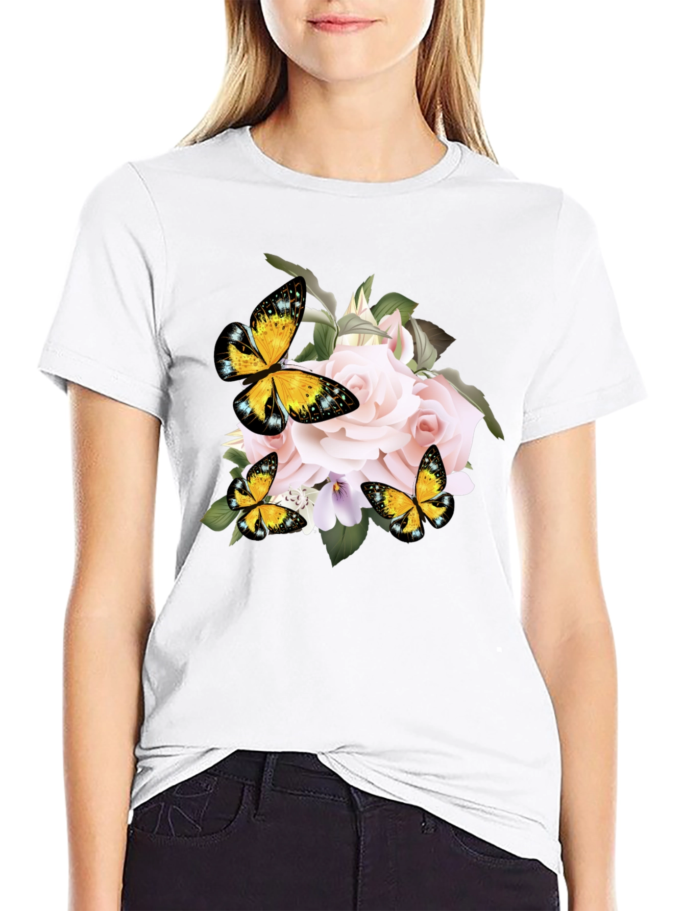 Floral Butterfly Graphic Tee
