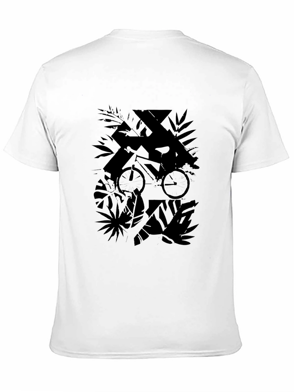 Black Graphic Tee: Urban Jungle Bike Design