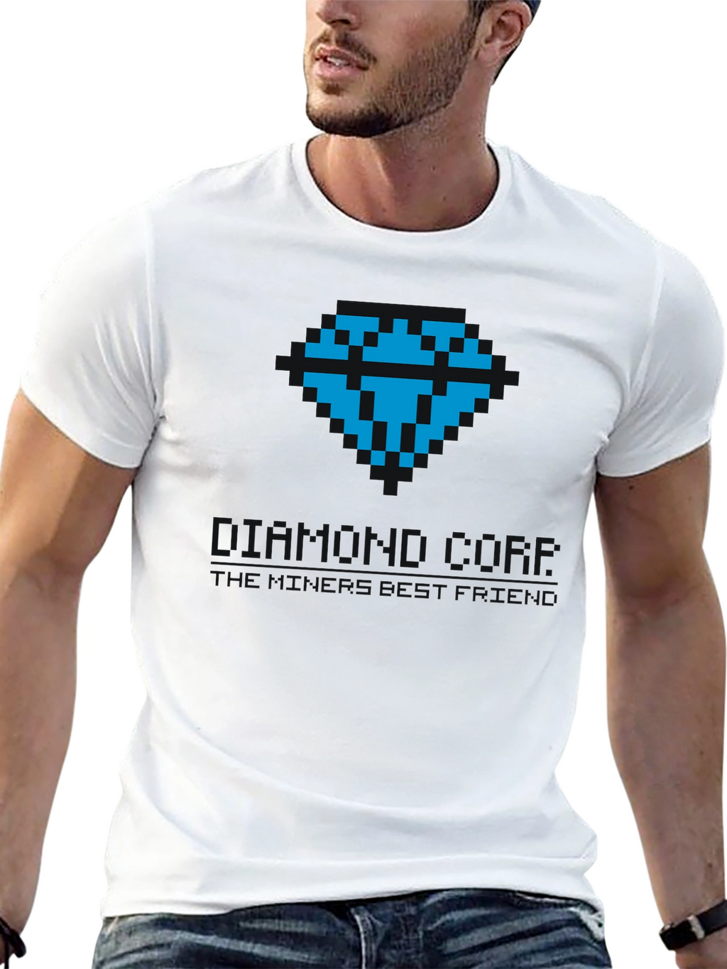 Pixel Art Diamond Tee - Classic Gamer Style