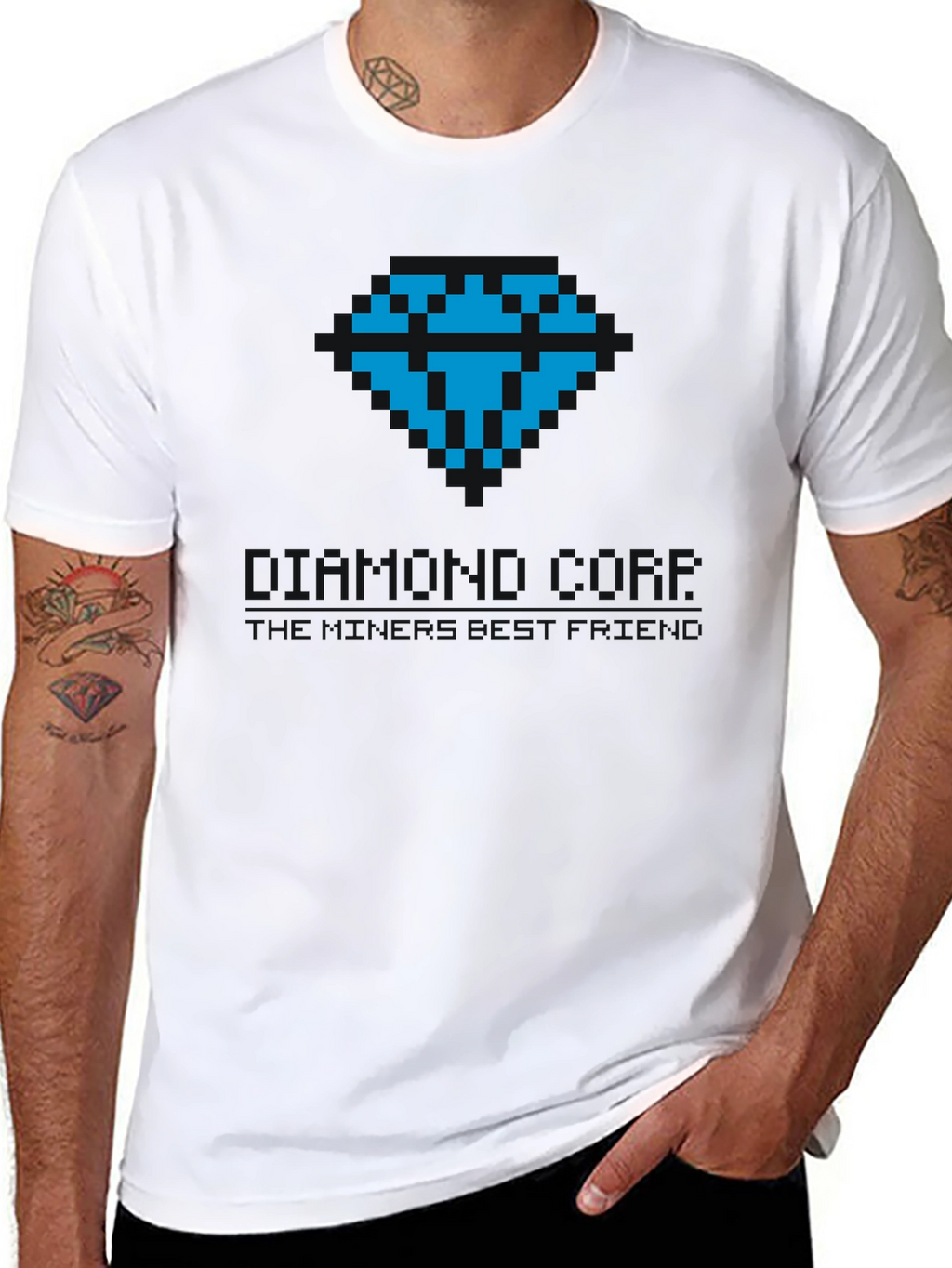 Pixel Art Diamond Tee - Classic Gamer Style