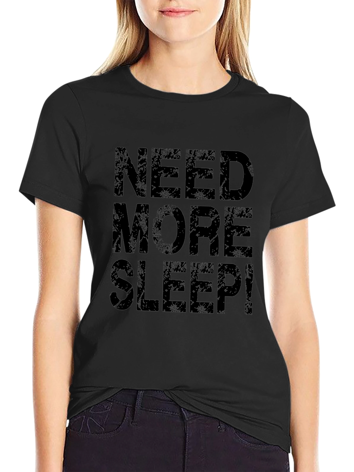 Need More Sleep Black Graphic Tee