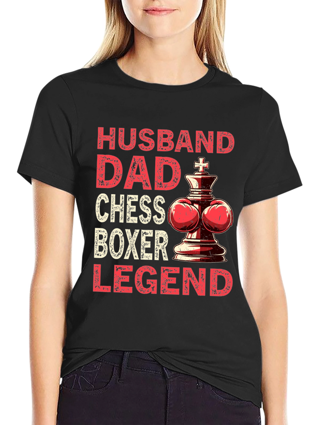 Husband Dad Chess Boxer Legend T-Shirt