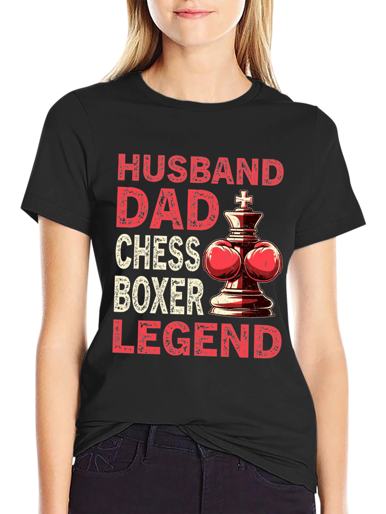 Husband Dad Chess Boxer Legend T-Shirt