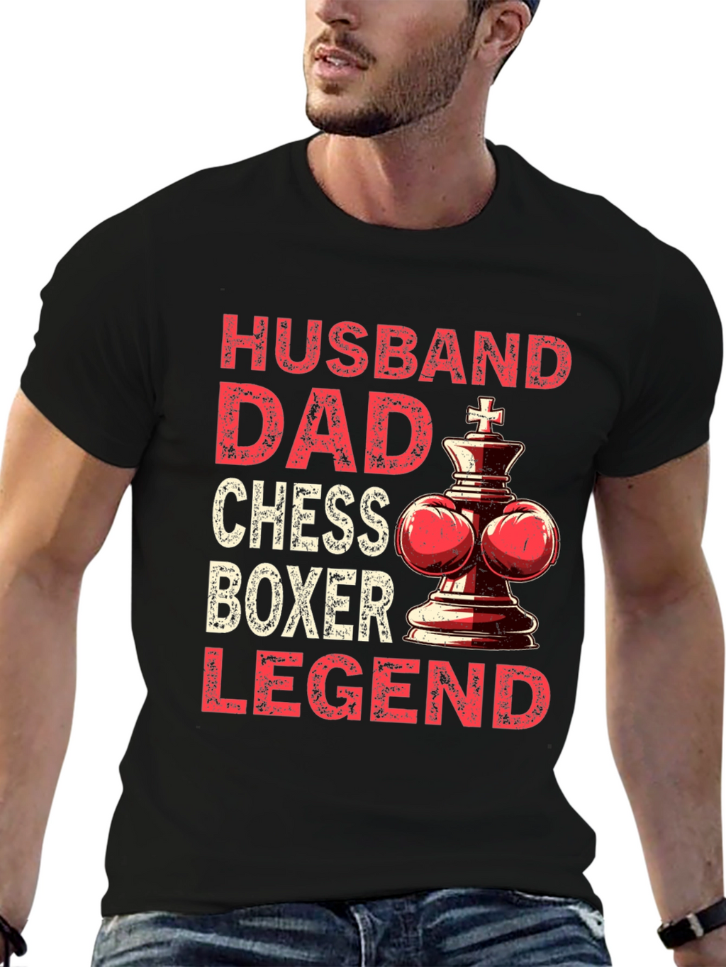 Husband Dad Chess Boxer Legend T-Shirt