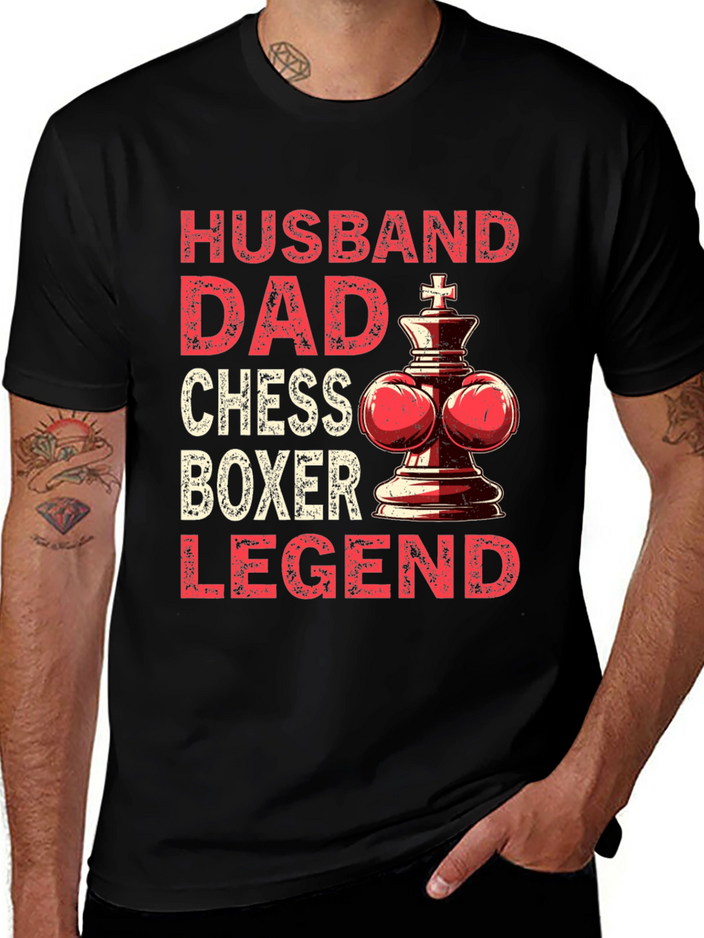 Husband Dad Chess Boxer Legend T-Shirt