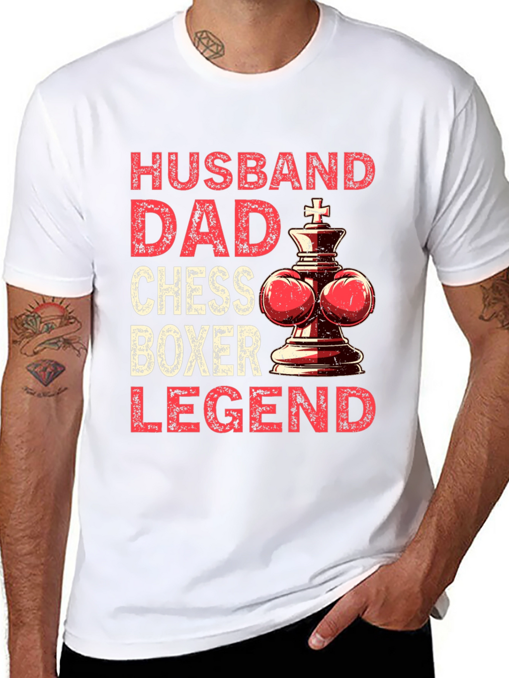 Husband Dad Chess Boxer Legend T-Shirt
