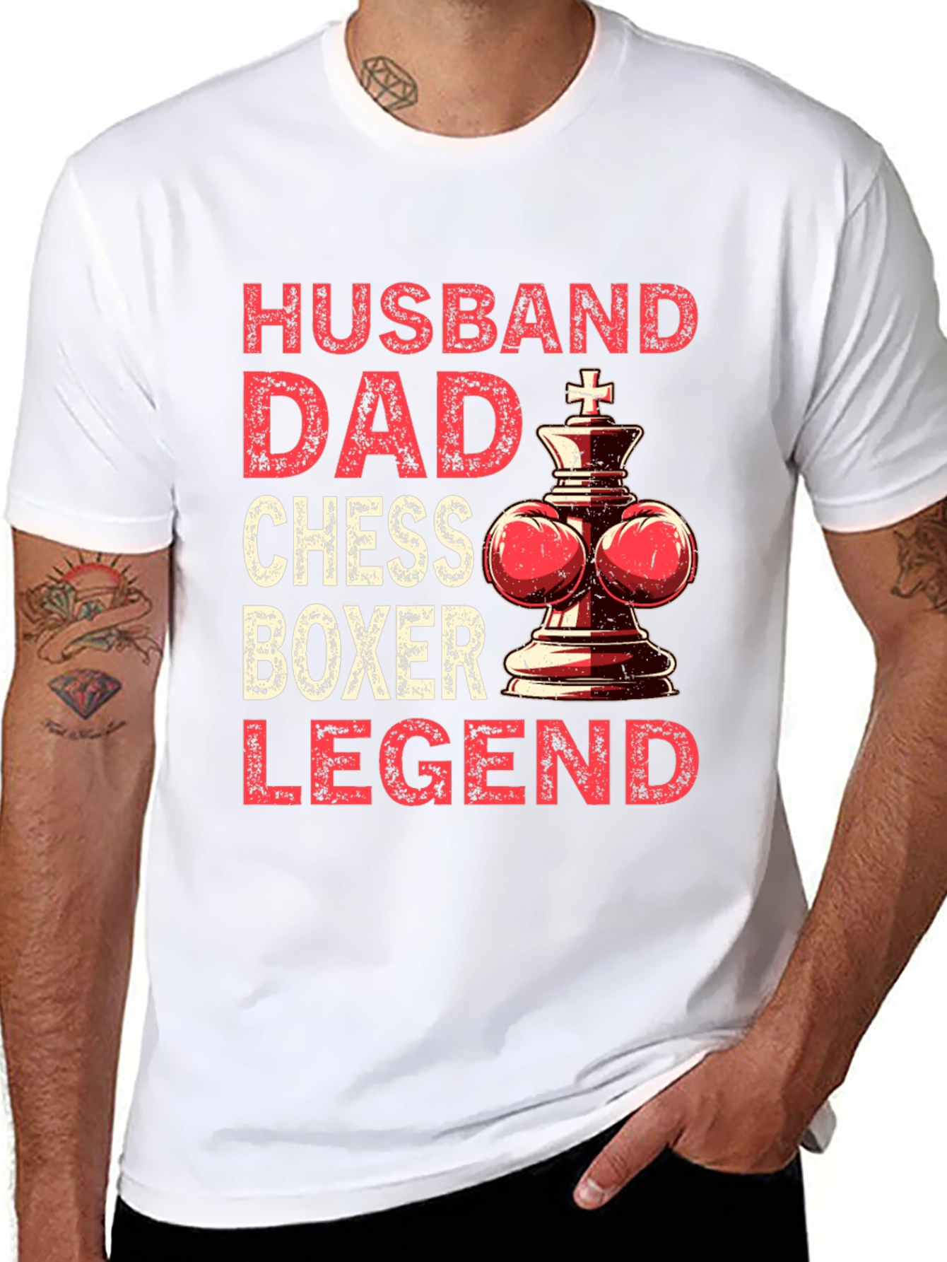 Husband Dad Chess Boxer Legend T-Shirt