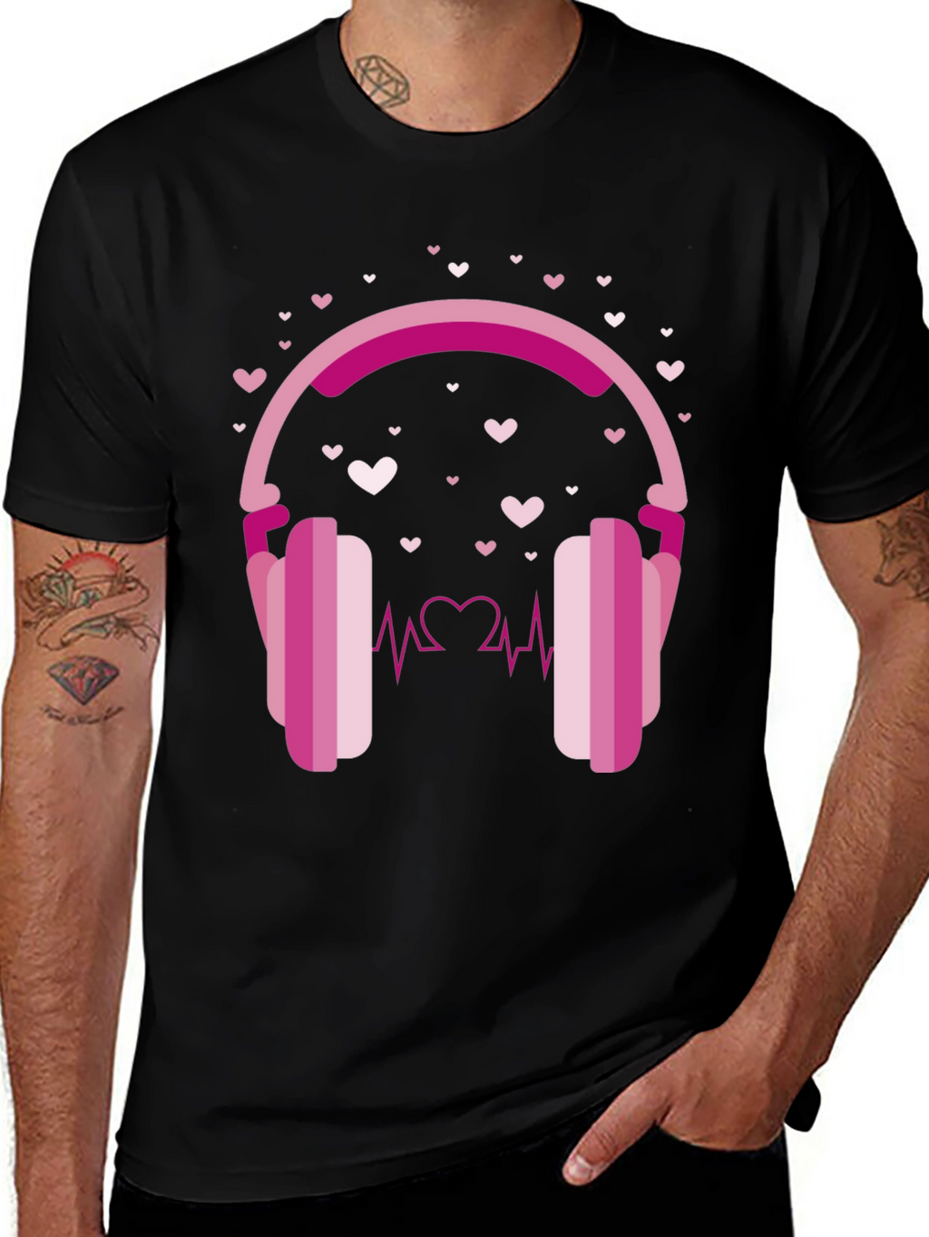 Heartbeat Headphones Graphic Tee
